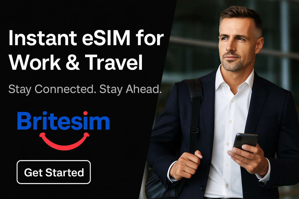 For business travelers, digital nomads, and global companies – Britesim makes worldwide connectivity simple and affordable.
